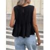 image:imageMakeMeChic Womens Ruffle Blouse Dressy Casual Crew Neck Tank Top Sleeveless Summer Babydoll ShirtBlack