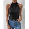 image:imageMakeMeChic Womens Sequin Halter Tops Sparkly Tie Back Sleeveless Business BlouseBlack