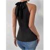 image:imageMakeMeChic Womens Sequin Halter Tops Sparkly Tie Back Sleeveless Business BlouseBlack
