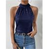 image:imageMakeMeChic Womens Sequin Halter Tops Sparkly Tie Back Sleeveless Business BlouseBlue