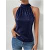 image:imageMakeMeChic Womens Sequin Halter Tops Sparkly Tie Back Sleeveless Business BlouseBlue