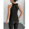 image:imageMakeMeChic Womens Sequin Halter Tops Sparkly Tie Back Sleeveless Business BlouseMulticolor