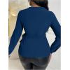 image:imageMakeMeChic Womens Wrap Tops V Neck Blouse Business Dressy Shirt Tie Side Long Sleeve Going Out TopBlue