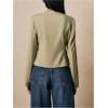 image:imageMakeMeChic Womens Wrap V Neck Blouse Button Down Tie Front Business Casual Dressy TopsGreen