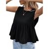 image:imageMakeMeChic Womens Ruffle Blouse Dressy Casual Crew Neck Tank Top Sleeveless Summer Babydoll ShirtBlack