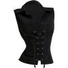 image:imageMakeMeChic Womens Vest Tops Lace Up Collared Blouse Sleeveless Summer ShirtBlack