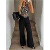 image:imageMakeMeChic Womens Cheetah Print Button Down Vest V Neck Sleeveless Crop TopsMulticolor