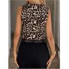 image:imageMakeMeChic Womens Cheetah Print Button Down Vest V Neck Sleeveless Crop TopsMulticolor