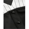 image:imageMakeMeChic Womens Collared Long Sleeve Crop Blouse Colorblock Office Work TopsStriped Multi
