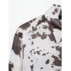 image:imageMakeMeChic Womens Cow Print Button Down Shirt Long Sleeve Work Business BlouseKhaki
