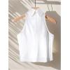 image:imageMakeMeChic Womens Elegant Mock Neck Halter Blouse Sleeveless Dressy Crop TopsWhite