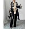 image:imageMakeMeChic Womens Floral Bell Sleeve Blouse V Neck High Low Tie Belted Elegant Shirt Work Dressy TopsMulticolor