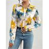 image:imageMakeMeChic Womens Floral Button Down Shirt Long Sleeve Collared Dressy Blouse TopsMulticolor