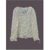 image:imageMakeMeChic Womens Floral Sheer Blouse Ruffle V Neck Button Down Bell Sleeve Dressy TopsApricot