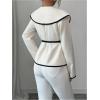 image:imageMakeMeChic Womens Long Sleeve Tops Wrap V Neck Blouse Business Casual Office Asymmetrical TopApricot