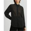 image:imageMakeMeChic Womens Mesh Chiffon Polka Dots Button Down Shirt Long Sleeve Business Shirt TopsMulticolor