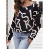 image:imageMakeMeChic Womens Open Back Tops Long Sleeve Shirts Criss Cross Sweaters V Neck Knit PulloverMulticolor