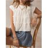 image:imageMakeMeChic Womens Ruffle Babydoll Flowy Tops Summer Cute Top Cap Sleeve Crop BlouseWhite