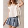 image:imageMakeMeChic Womens Ruffle Babydoll Flowy Tops Summer Cute Top Cap Sleeve Crop BlouseWhite