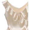 image:imageMakeMeChic Womens Silk Ruffle Blouse Sleeveless Tie V Neck Summer Elegant Tank Tops ShirtApricot