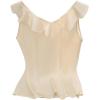 image:imageMakeMeChic Womens Silk Ruffle Blouse Sleeveless Tie V Neck Summer Elegant Tank Tops ShirtApricot