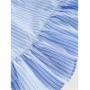 image:imageMakeMeChic Womens Striped V Neck Button Down Shirt Long Sleeve Ruffle Business Blouse TopsBlue