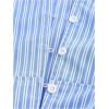 image:imageMakeMeChic Womens Striped V Neck Button Down Shirt Long Sleeve Ruffle Business Blouse TopsBlue