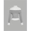 image:imageMakeMeChic Womens Teacher Outfits Striped Long Sleeve 2 in 1 Retro Blouse Collared ShirtGrey