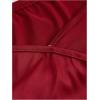 image:imageMakeMeChic Womens Wrap V Neck Blouse Sweetheart Lantern Sleeve Pleated Tie Back Work Crop TopsRed