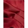 image:imageMakeMeChic Womens Wrap V Neck Blouse Sweetheart Lantern Sleeve Pleated Tie Back Work Crop TopsRed