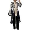 image:imageMakeMeChic Womens Floral Bell Sleeve Blouse V Neck High Low Tie Belted Elegant Shirt Work Dressy TopsMulticolor
