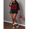 image:imageMakeMeChic Womens Football Jersey Shirts Soccer Jersey Number Oversized Y2K Tee TopsBlack Red
