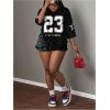 image:imageMakeMeChic Womens Football Jersey Shirts Soccer Jersey Number Oversized Y2K Tee TopsBlack White