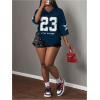 image:imageMakeMeChic Womens Football Jersey Shirts Soccer Jersey Number Oversized Y2K Tee TopsDark Blue White