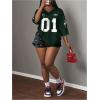 image:imageMakeMeChic Womens Football Jersey Shirts Soccer Jersey Number Oversized Y2K Tee TopsGreen White