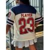 image:imageMakeMeChic Womens Football Jersey Shirts Soccer Jersey Number Oversized Y2K Tee TopsMulticolor