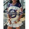 image:imageMakeMeChic Womens Football Jersey Shirts Soccer Jersey Number Oversized Y2K Tee TopsMulticolor