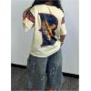 image:imageMakeMeChic Womens Football Jersey Shirts Soccer Jersey Number Oversized Y2K Tee TopsMulticolor Apricot