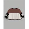 image:imageMakeMeChic Womens Football Jersey Shirts Y2K Number Crop Tops Soccer Jersey Tee StreetwearBrown White