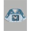 image:imageMakeMeChic Womens Football Jersey Shirts Y2K Number Crop Tops Soccer Jersey Tee StreetwearCrop Blue