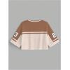 image:imageMakeMeChic Womens Football Jersey Shirts Y2K Number Crop Tops Soccer Jersey Tee StreetwearCrop Brown