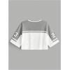image:imageMakeMeChic Womens Football Jersey Shirts Y2K Number Crop Tops Soccer Jersey Tee StreetwearCrop Grey White