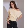 image:imageMakeMeChic Womens Off The Shoulder Tops Y2k T Shirt Short Sleeve Going Out Crop Tops BlouseApricot