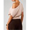 image:imageMakeMeChic Womens Off The Shoulder Tops Y2k T Shirt Short Sleeve Going Out Crop Tops BlouseKhaki