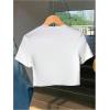image:imageMAKEMECHIC Womens Cow Print Crop Tops Short Sleeve Western Country Concert Tee TopWhite