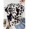 image:imageMakeMeChic Womens Cow Print Tops Summer Crew Neck Tee Shirt Short Sleeve Y2K Cowgirl OutfitsMulticolor