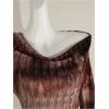image:imageMakeMeChic Womens Cowl Neck Tops Tie Dye Shirt Bell Sleeve Hanky Hem Draped Going Out Crop TopsBrown