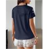 image:imageMakeMeChic Womens Football Jersey Shirts Soccer Jersey Number Oversized Y2K Tee TopsDark Blue