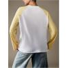 image:imageMakeMeChic Womens Long Sleeve T Shirt Color Block Letter Print Crew Neck TopsWhite