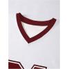 image:imageMakeMeChic Womens Number Graphic Jersey Shirts Y2k V Neck Short Sleeve Football Tee Tops Streetwear Going Out TopsRed